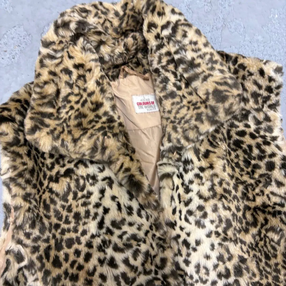 YA175 Y2K Fake Farbest Leopard Pattern Gal | YA175 y2k フェイクファーベスト ヒョウ柄 ギャル