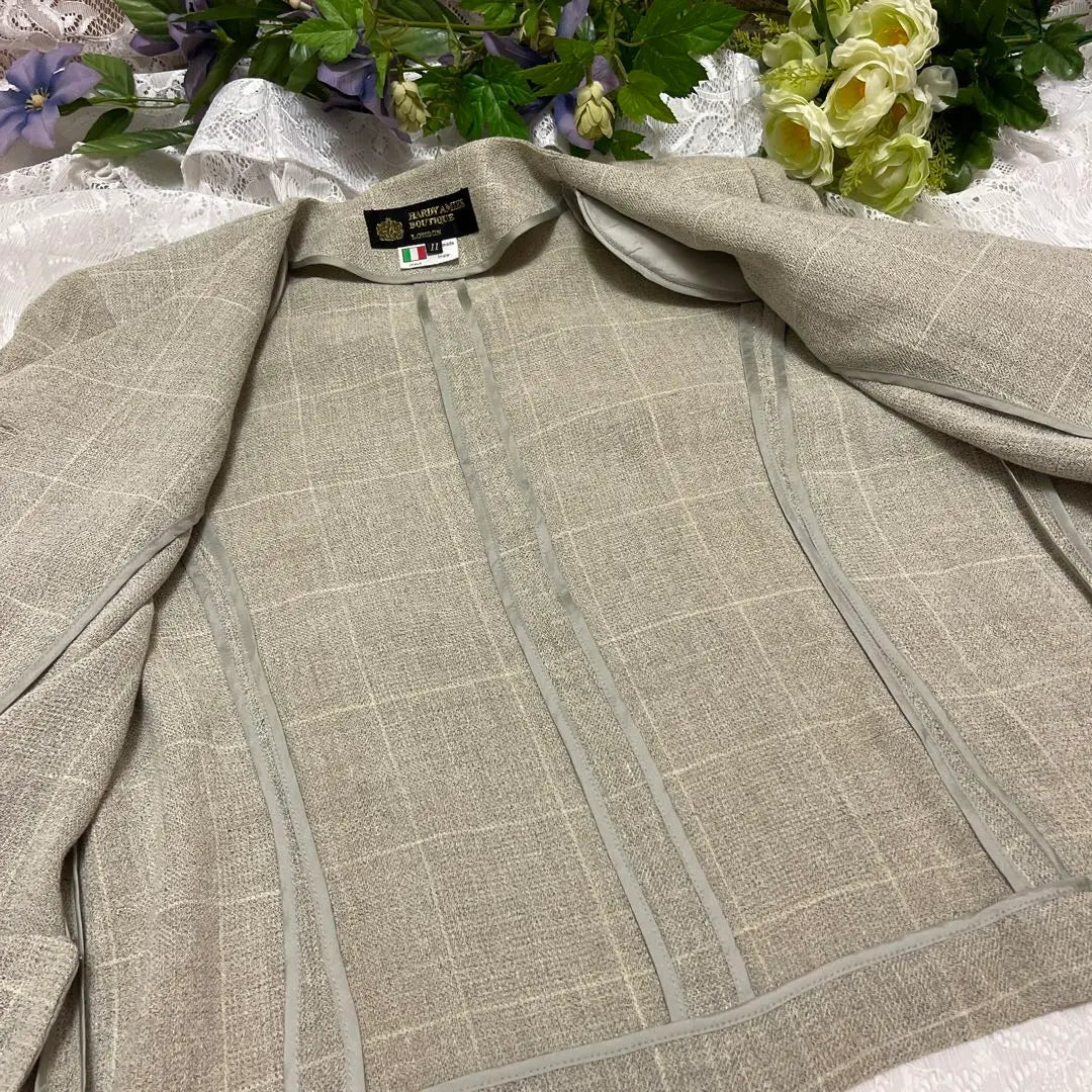 HARDY AMIES Italy Linen jacket L