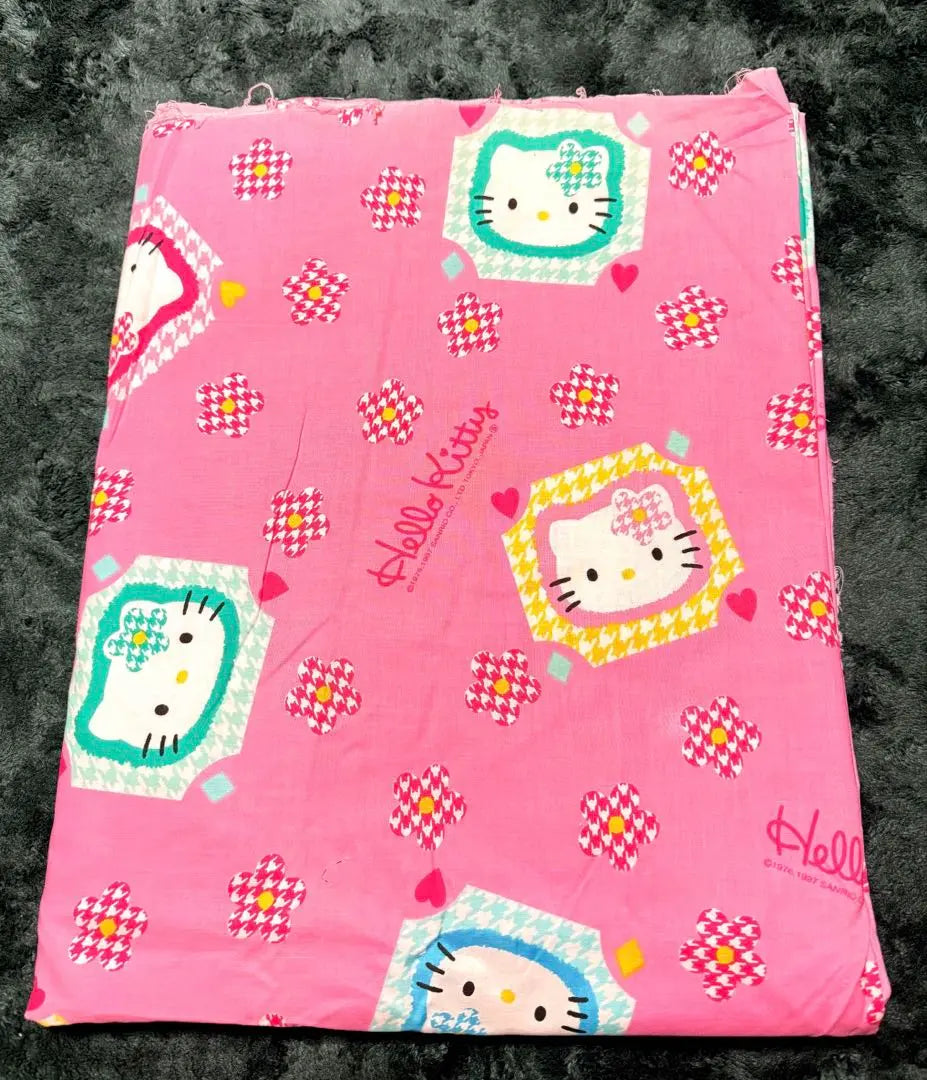 Kitty-chan Kaohana Laminated Fabric Heisei Retro Sanrio Hello Kitty Rare