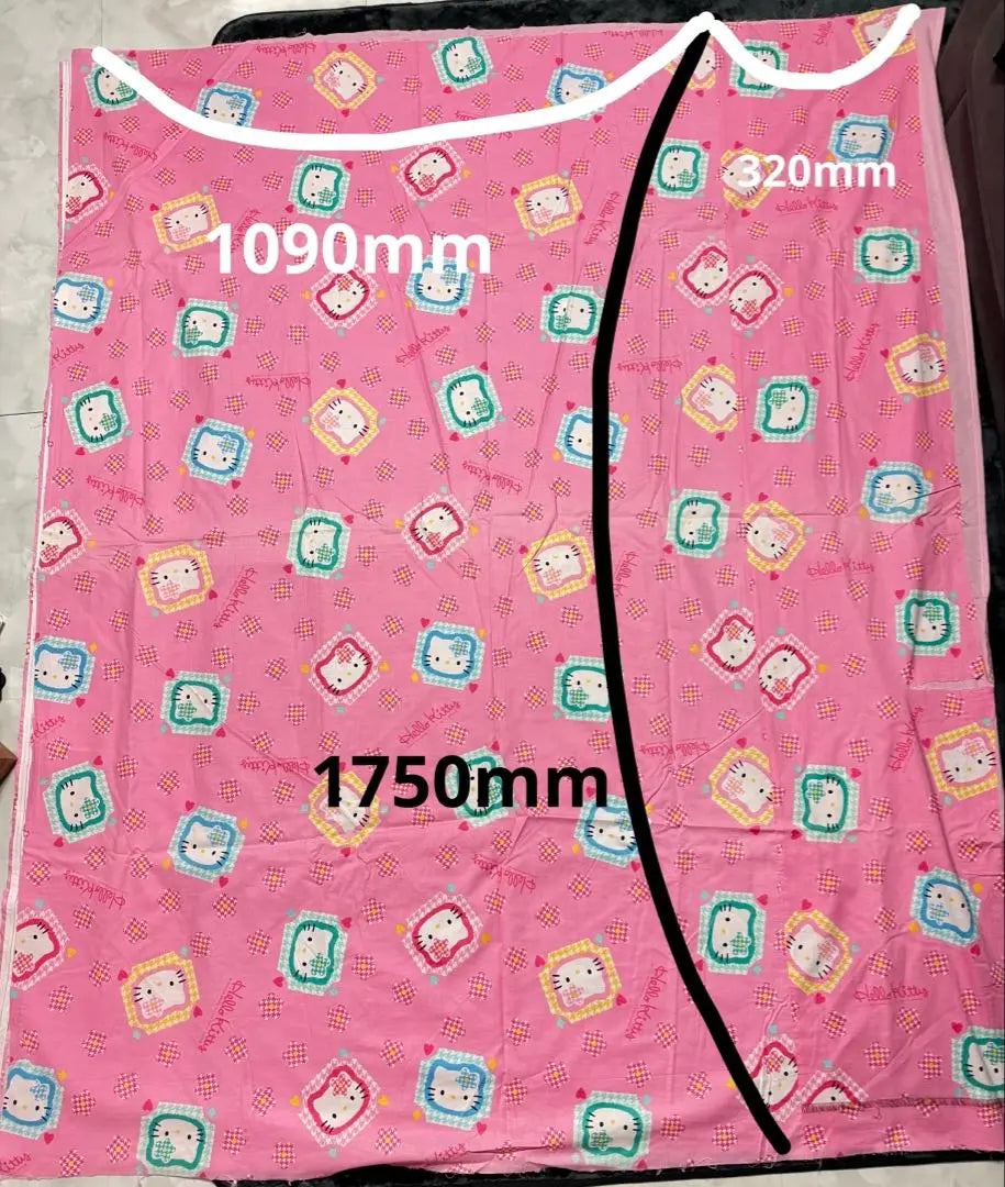 Kitty-chan Kaohana Laminated Fabric Heisei Retro Sanrio Hello Kitty Rare