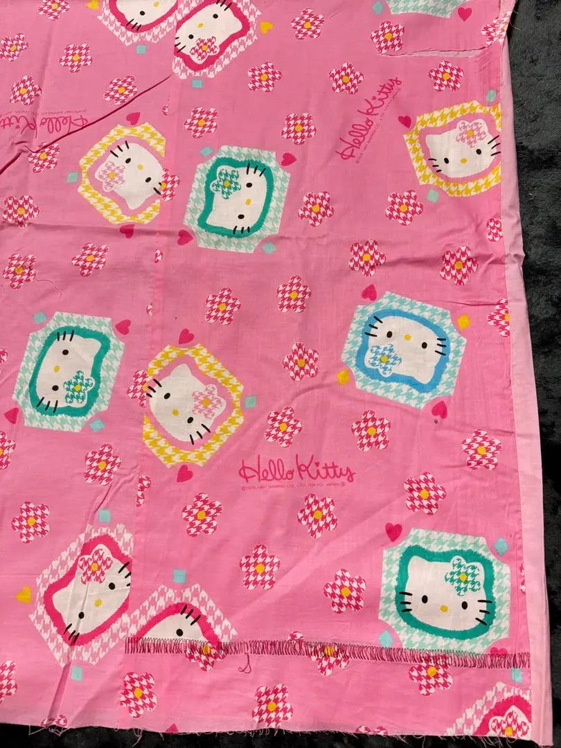 Kitty-chan Kaohana Laminated Fabric Heisei Retro Sanrio Hello Kitty Rare