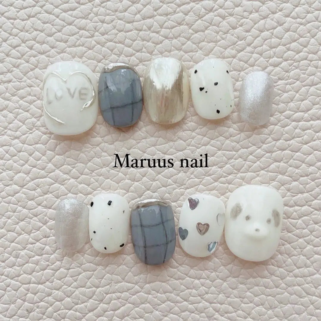 [Size order] ¥ 1899 ~ Rakugaki dog mirror nuance nail chip | 【サイズオーダー】¥1899〜らくがき　犬　ミラー　ニュアンスネイルチップ