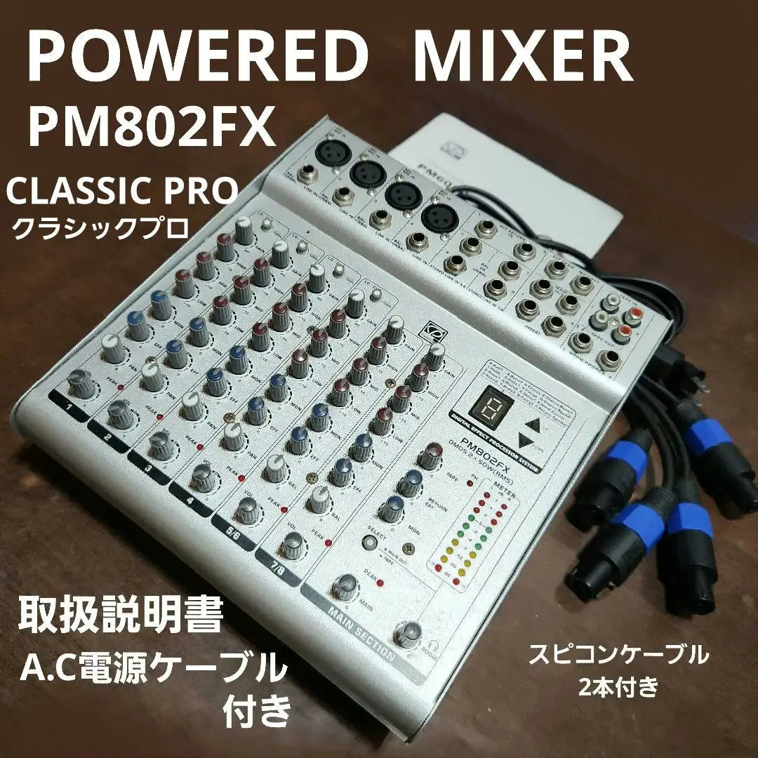 PM802FX Powered Mixer Instruction Manual A.C cable included