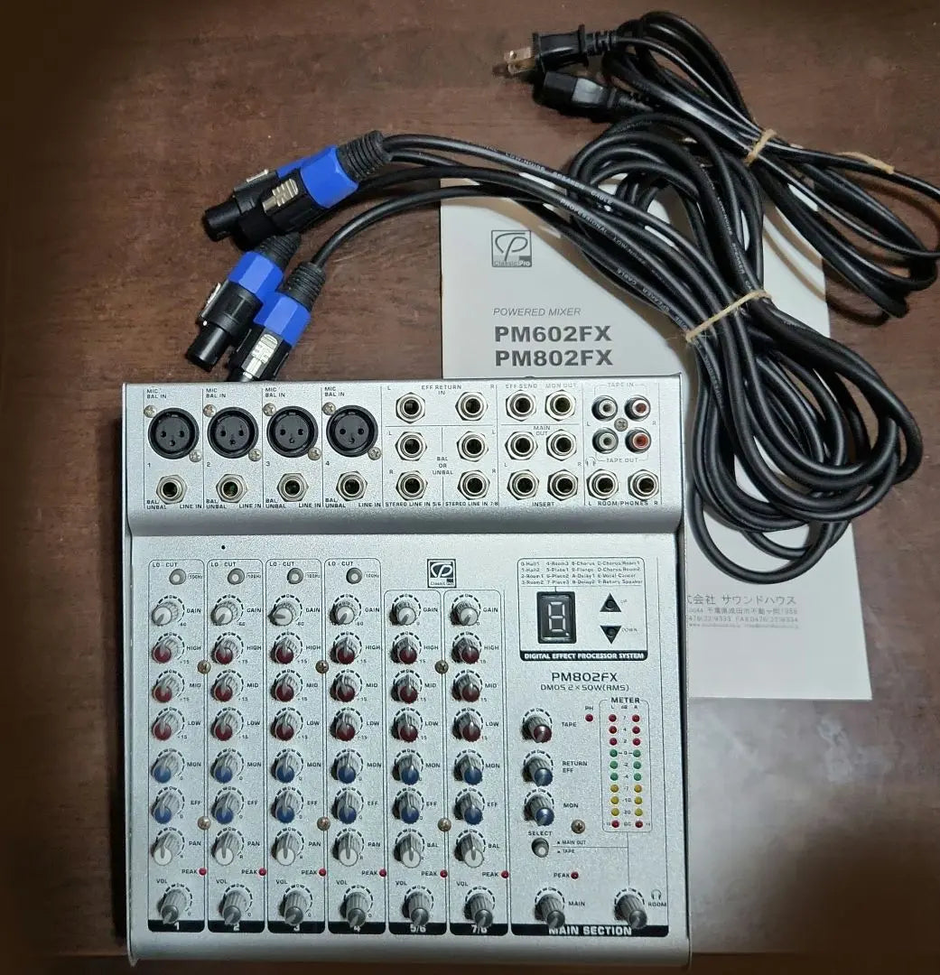 PM802FX Powered Mixer Instruction Manual A.C cable included