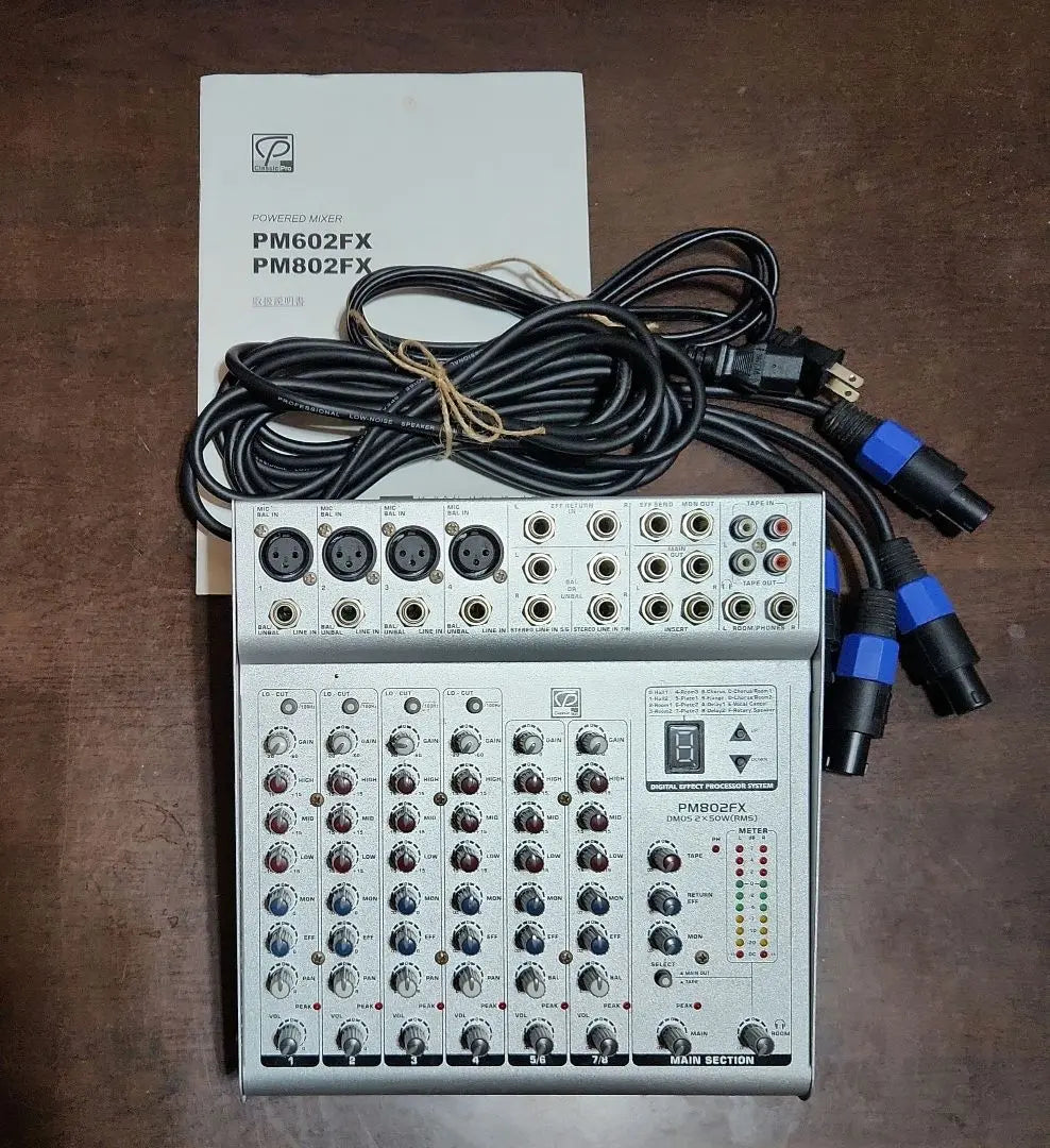 PM802FX Powered Mixer Instruction Manual A.C cable included