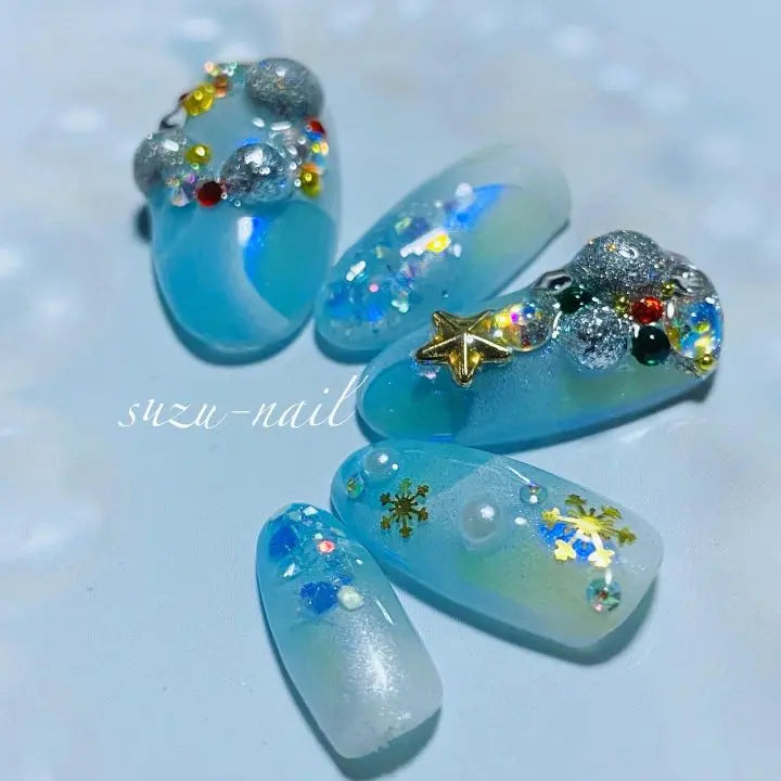 Christmas nails/airbrush/short nail compatible