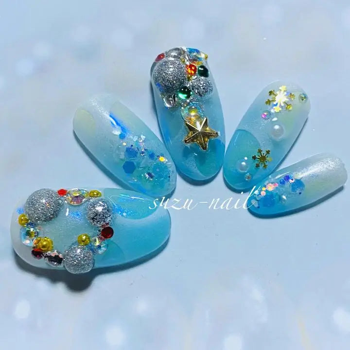 Christmas nails/airbrush/short nail compatible