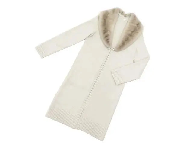 FOXEY Double Pearl Mink Cashmere Long Cardigan Coat