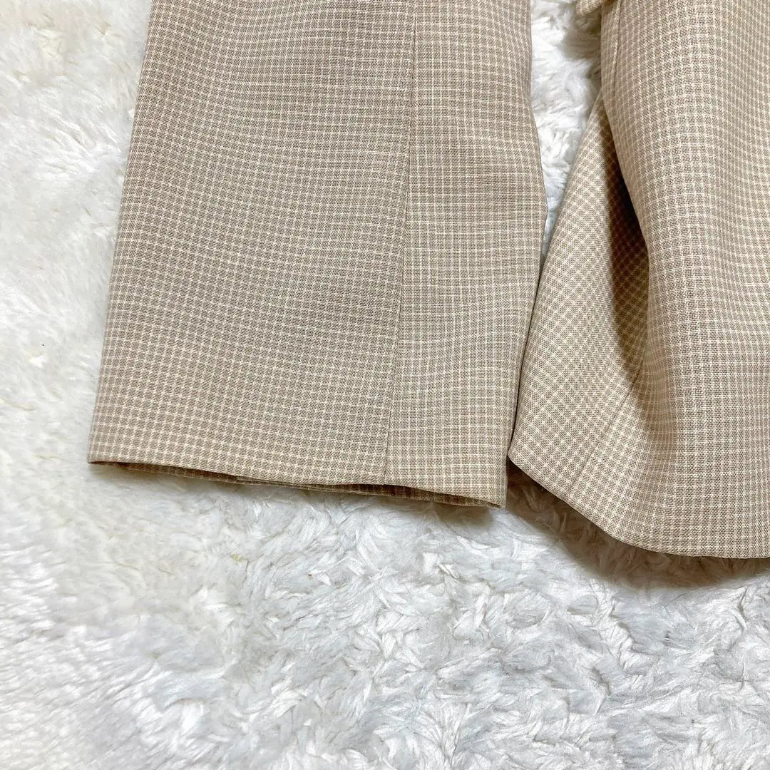 Ralph Lauren Beige Check Pattern Tailored Jacket