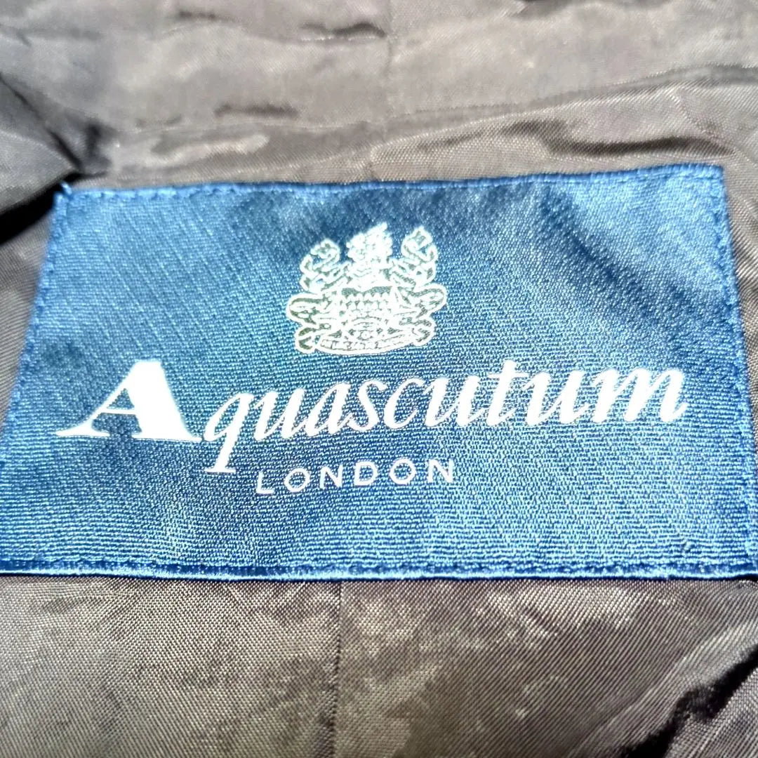 [Good Condition] Aquascutum Coat Blue Fox Fur Hood Jacket