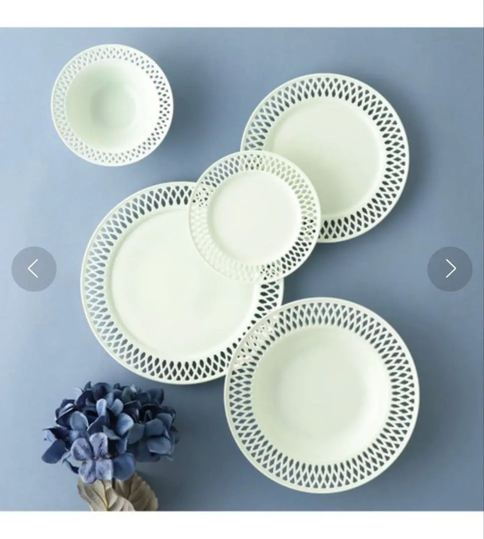 Francfranc Pannier White 3-piece set, plate lace