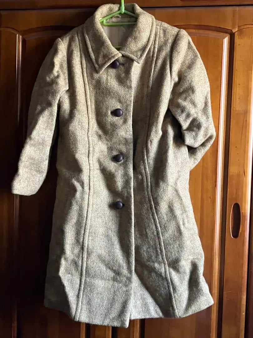 Wool pea coat beige 5 buttons