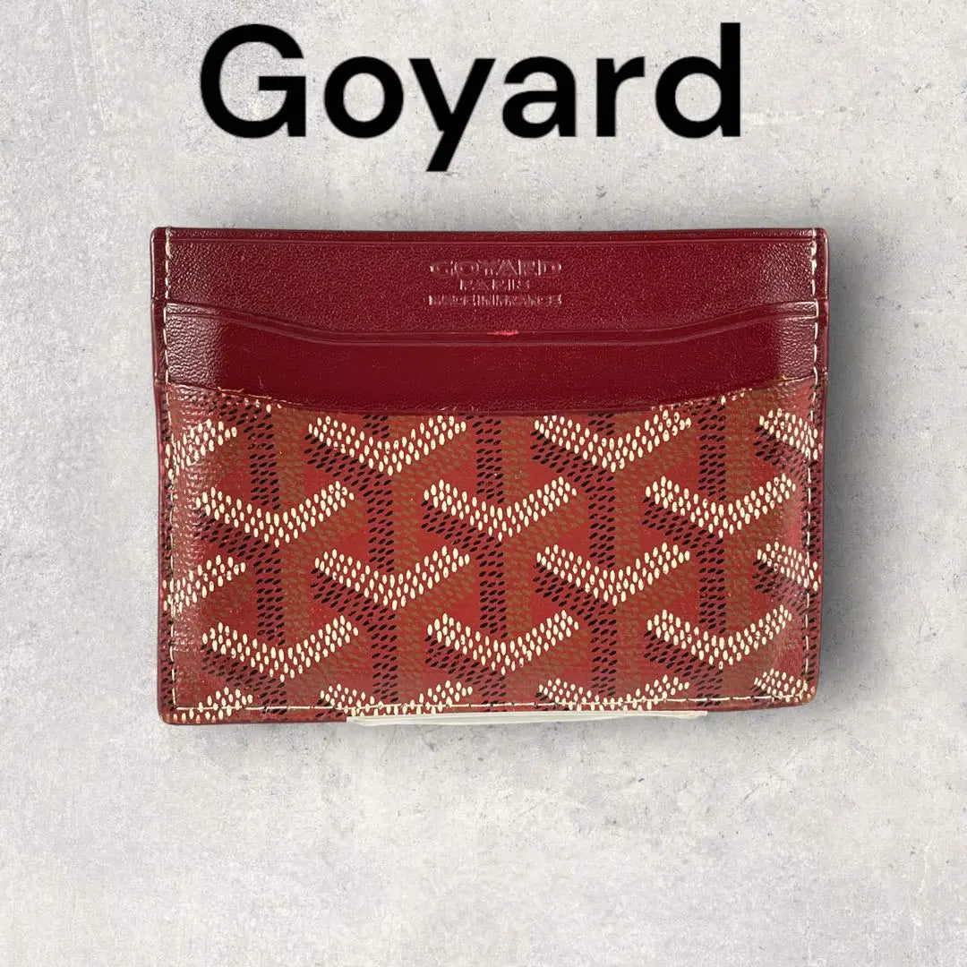 Goyard Card Case Brown/Red Pass Case PVC Leather