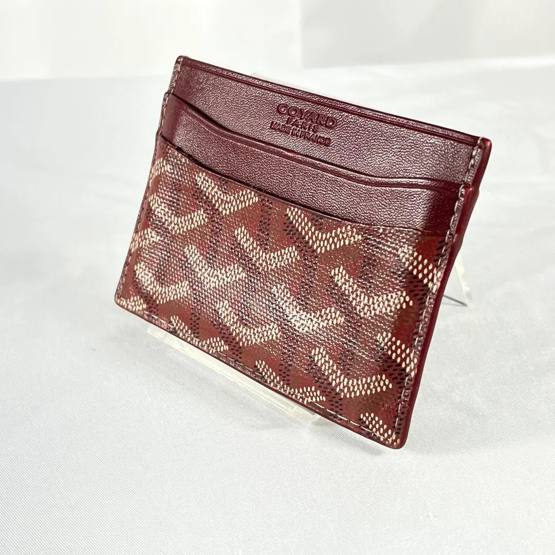 Goyard Card Case Brown/Red Pass Case PVC Leather