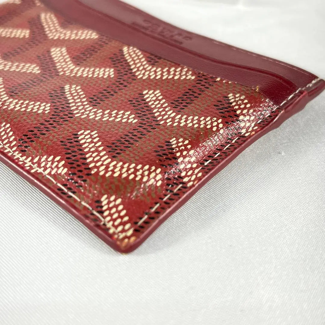 Goyard Card Case Brown/Red Pass Case PVC Leather