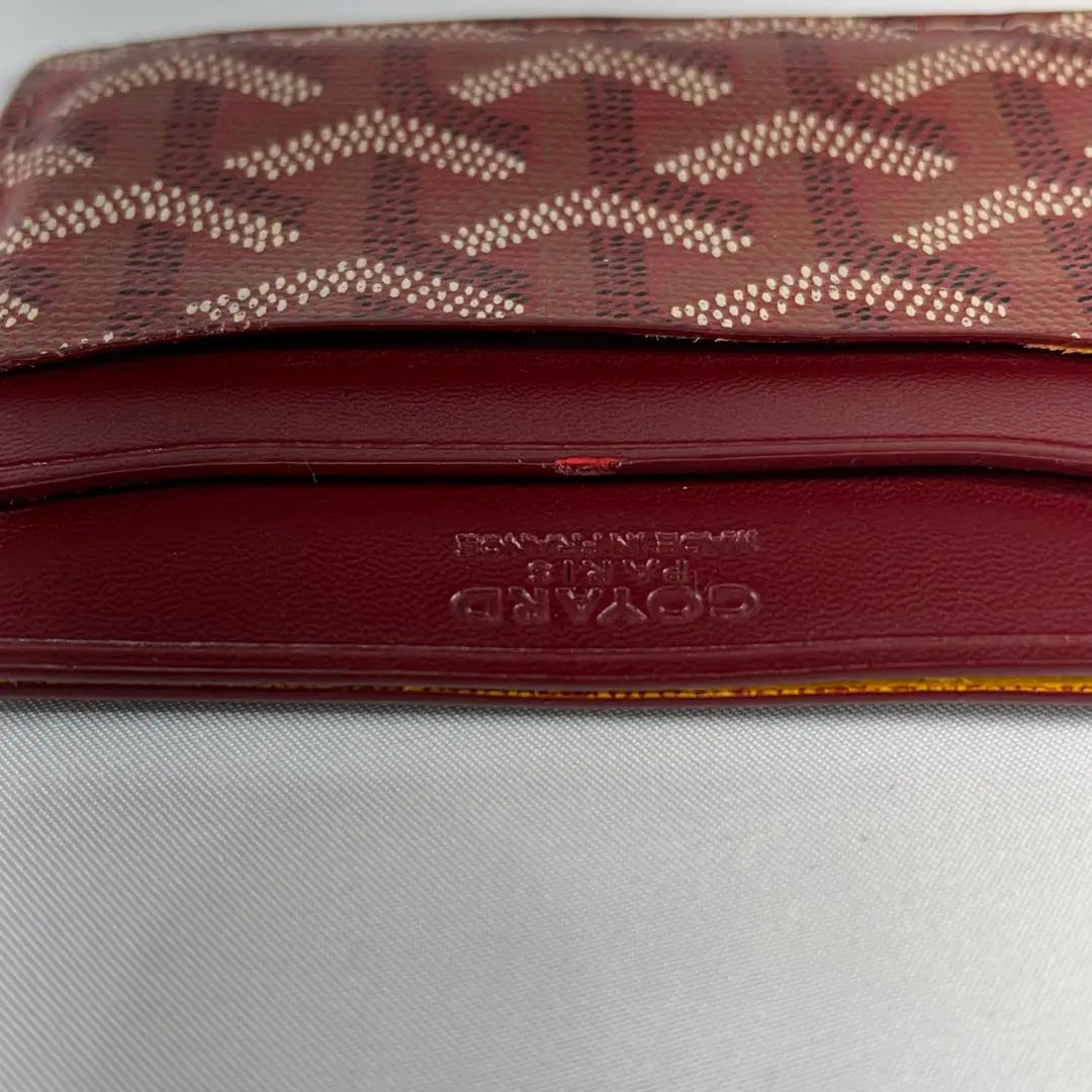 Goyard Card Case Brown/Red Pass Case PVC Leather