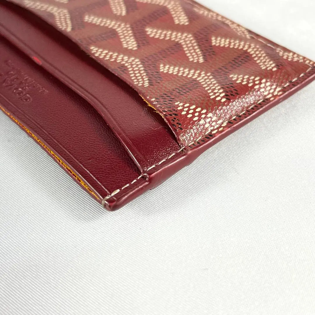 Goyard Card Case Brown/Red Pass Case PVC Leather