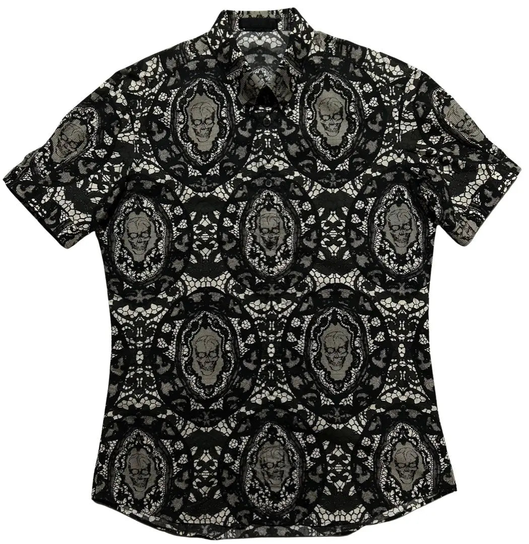 Camisa de damasco con estampado de calaveras de ARCHIVO | Camisa de damasco con estampado de calaveras de ARCHIVO