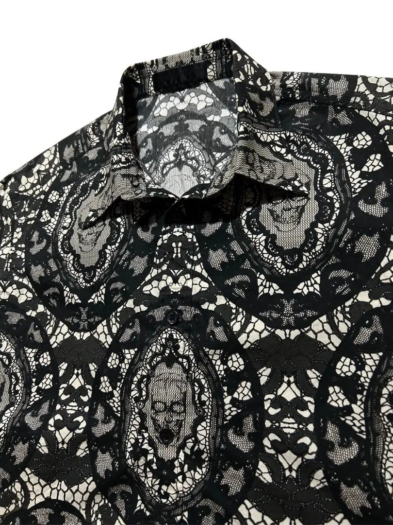 Camisa de damasco con estampado de calaveras de ARCHIVO | Camisa de damasco con estampado de calaveras de ARCHIVO