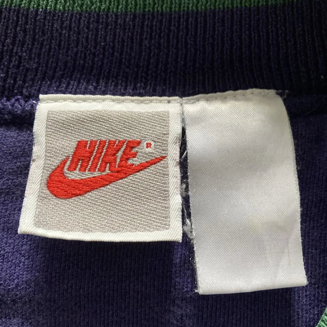 [Silver tag.90s] NIKE Nike logo embroidery Two -tone wear L Sweat