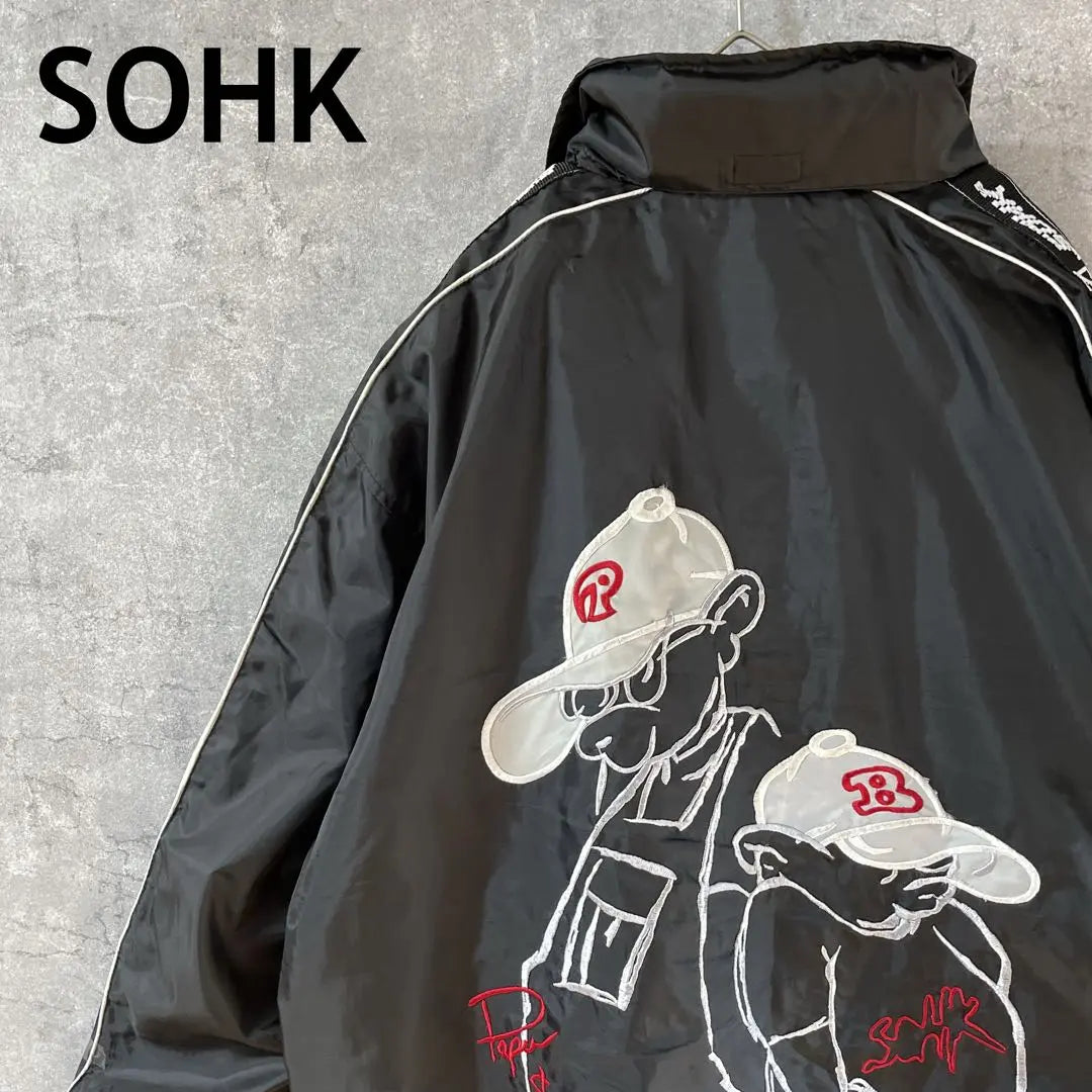 Chaqueta de nailon SOHK con cremallera bordada en la espalda L para hombre S1 | SOHK ナイロンジャケット 背面刺繍 ジップアップ Ｌメンズ S1