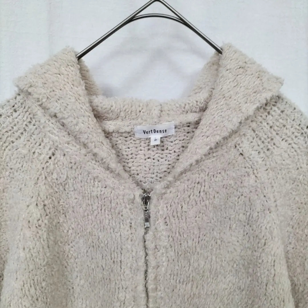 [Vert Dence] Fluffy hoodie M Beige Hooded Full Zip