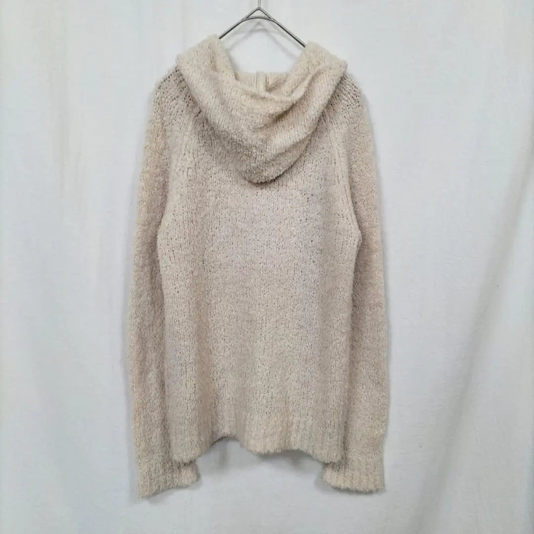 [Vert Dence] Fluffy hoodie M Beige Hooded Full Zip