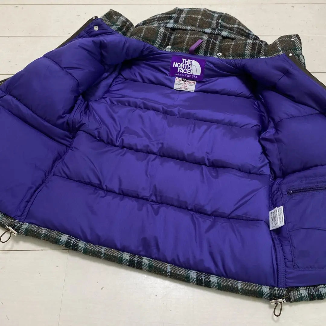 Good condition North Face Purple Label Harris Tweed special order Down Parka XS