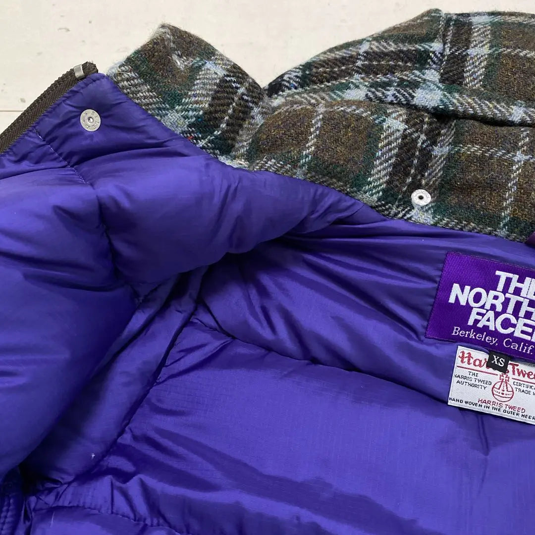 Good condition North Face Purple Label Harris Tweed special order Down Parka XS