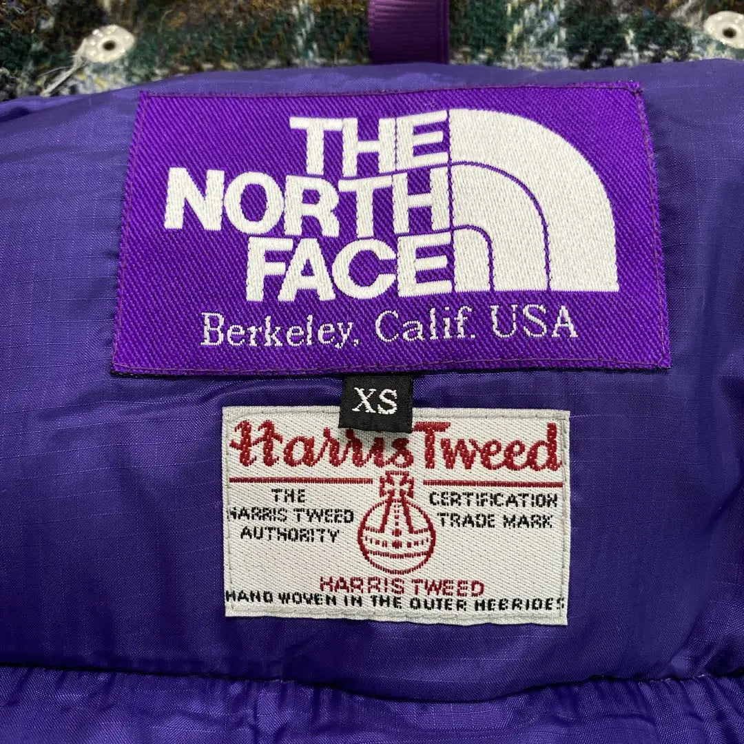 Good condition North Face Purple Label Harris Tweed special order Down Parka XS