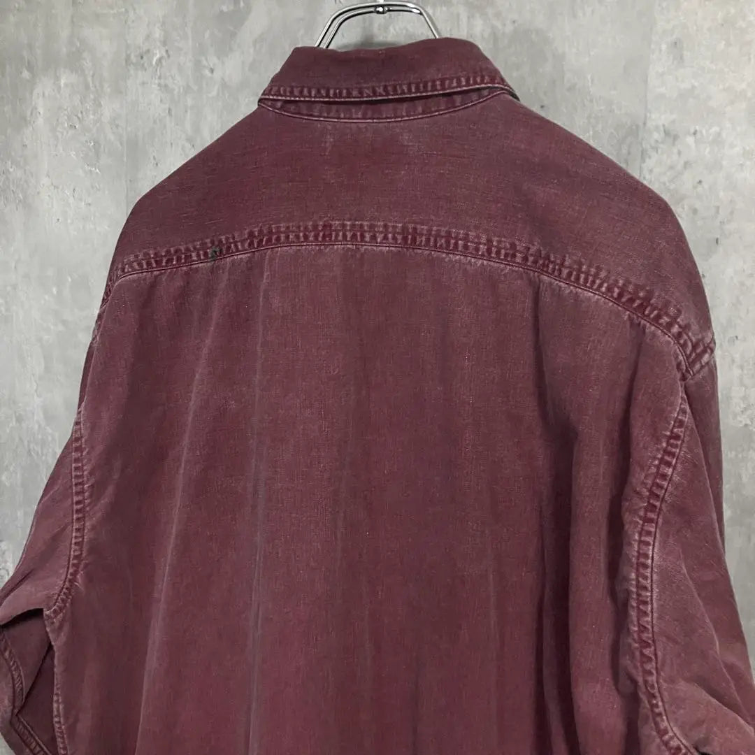 80s L.L.Bean Double Crosswork Shirt XL Bordeaux Lining Check