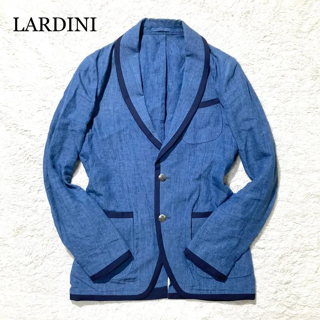 [Good condition] LARDINI Jacket Blue Blue Linen 44 S