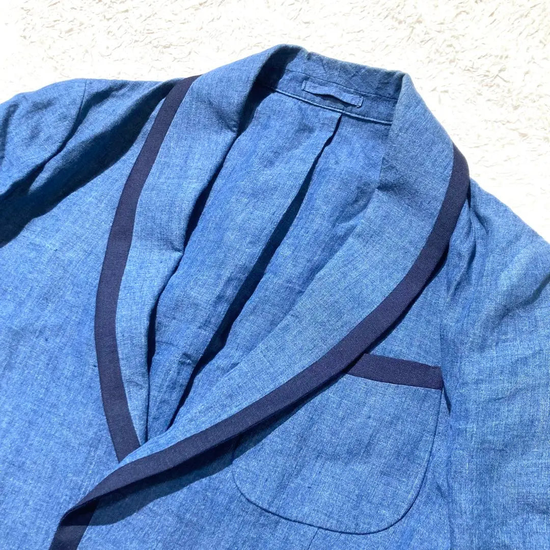 [Good condition] LARDINI Jacket Blue Blue Linen 44 S