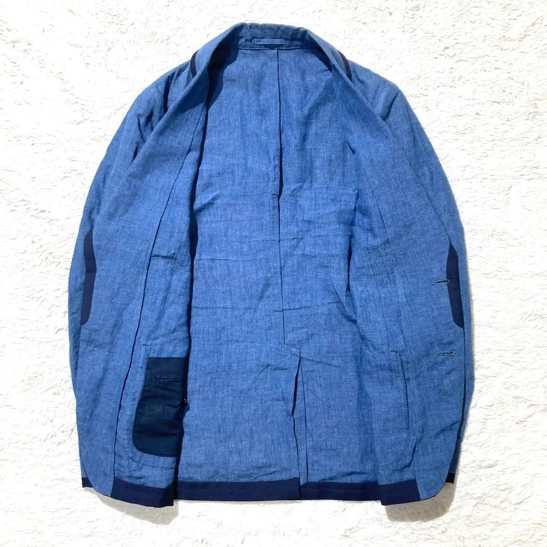 [Good condition] LARDINI Jacket Blue Blue Linen 44 S