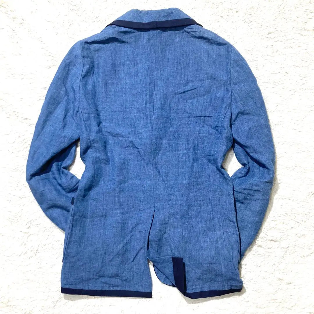 [Good condition] LARDINI Jacket Blue Blue Linen 44 S