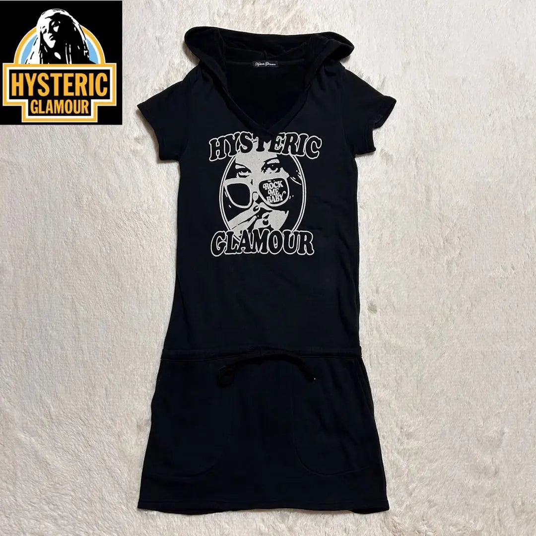 Vestido deportivo negro con logo grande de Hysteric Glamour His Girl