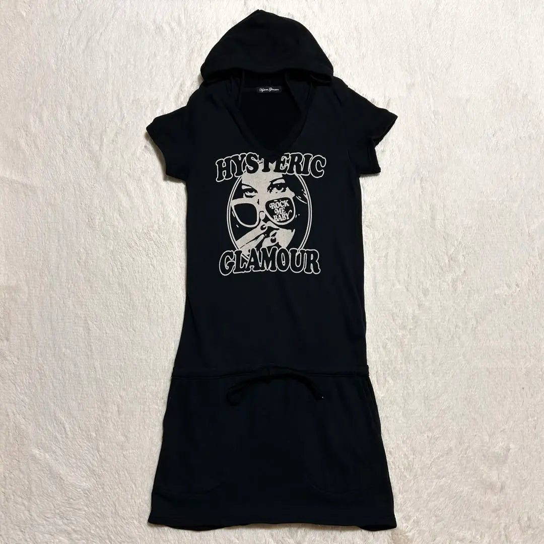 Vestido deportivo negro con logo grande de Hysteric Glamour His Girl