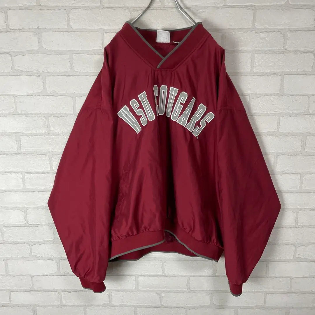 Chaqueta de pista con camisa de juego universitaria de gran tamaño con logotipo bordado de REDOAK