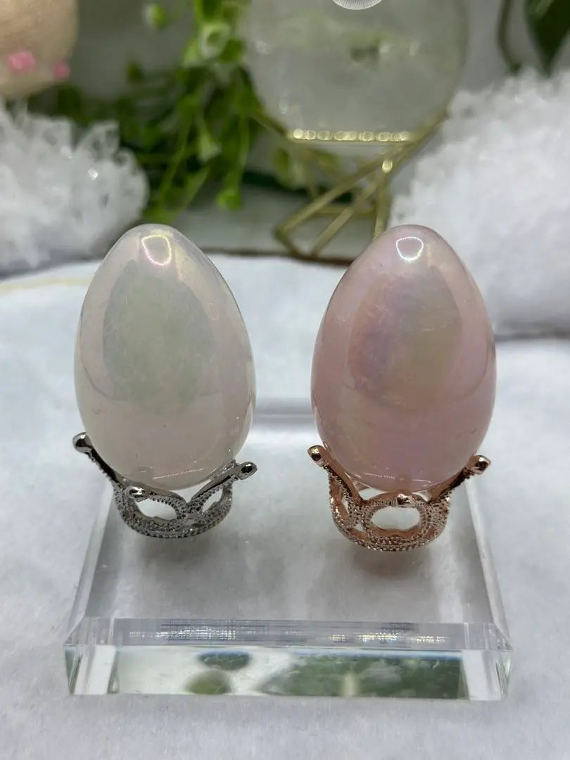 Aura Cuarzo Rosa ♡ Aura Cristal ♡ Huevo No. 129 | オーラローズクォーツ♡オーラ水晶♡たまごNo129