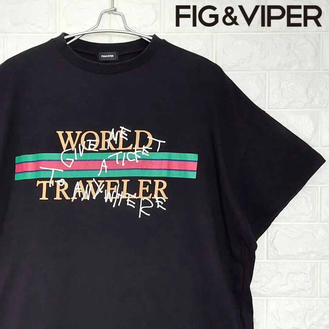 [Rare] FIG&VIPER T-shirt, cut and sew, printed design