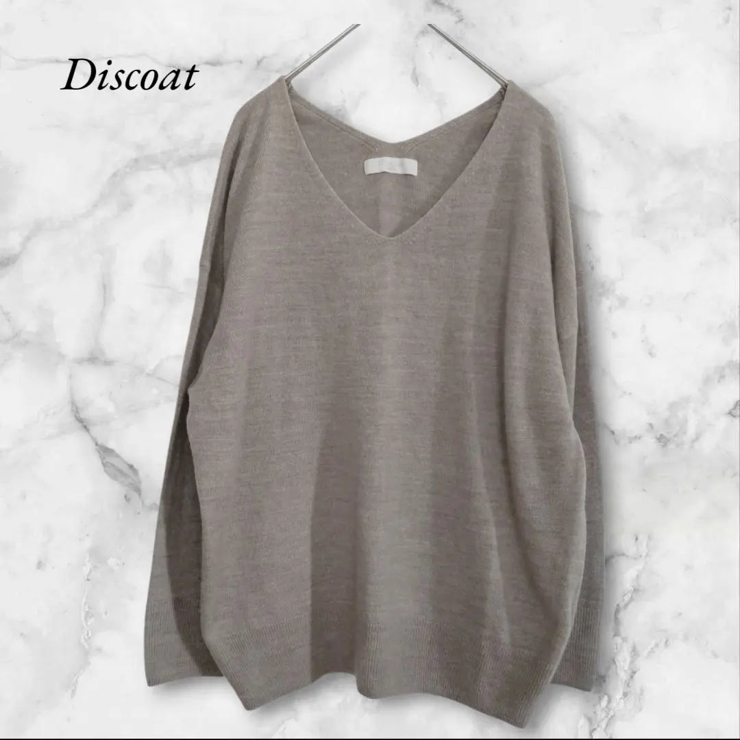 Discoat DISCOAT Long Sleeve Knit [M] Beige V neck | ディスコート Discoat 長袖ニット【M】ベージュ Vネック