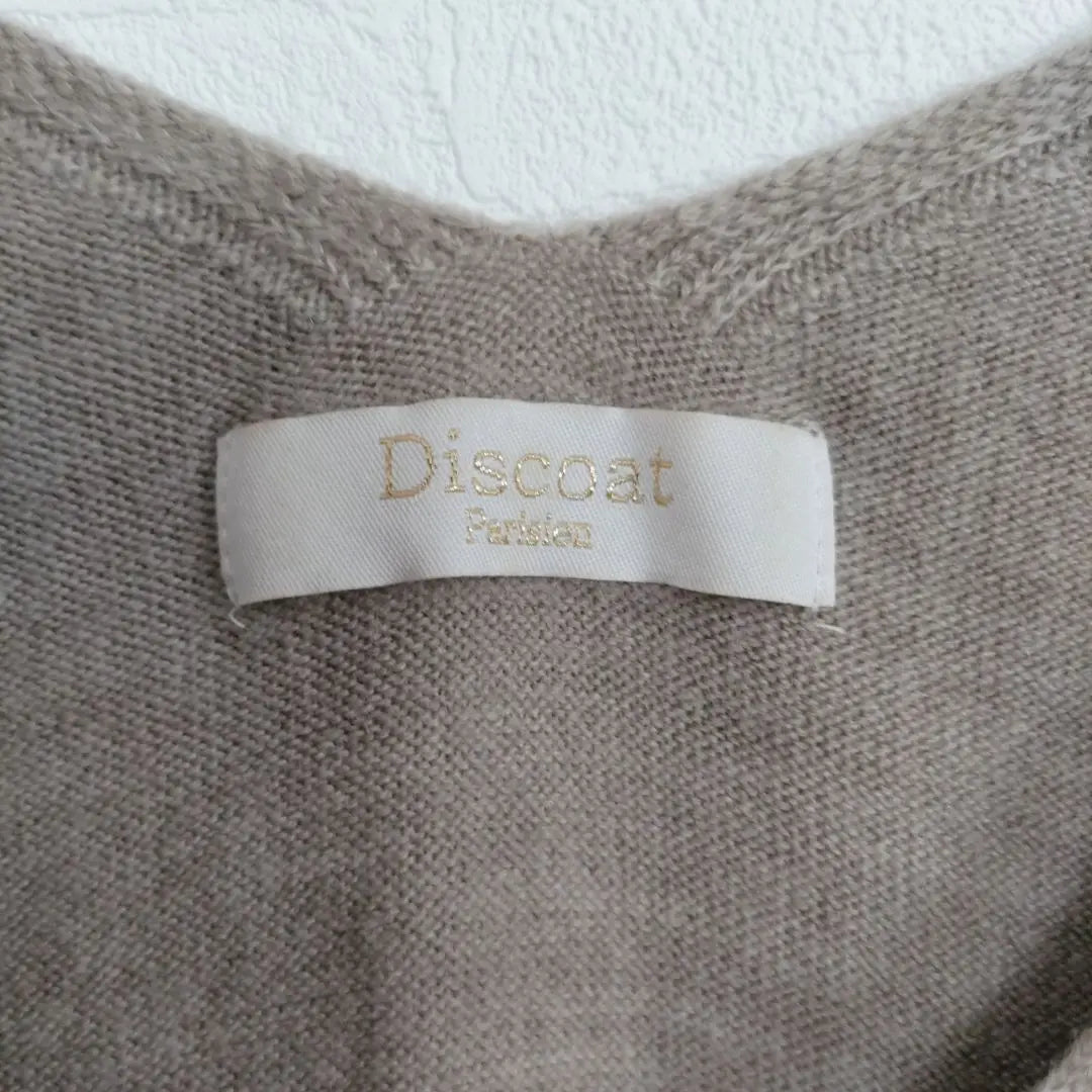 Discoat DISCOAT Punto Manga Larga [M] Cuello pico Beige | ディスコート Discoat 長袖ニット【M】ベージュ Vネック