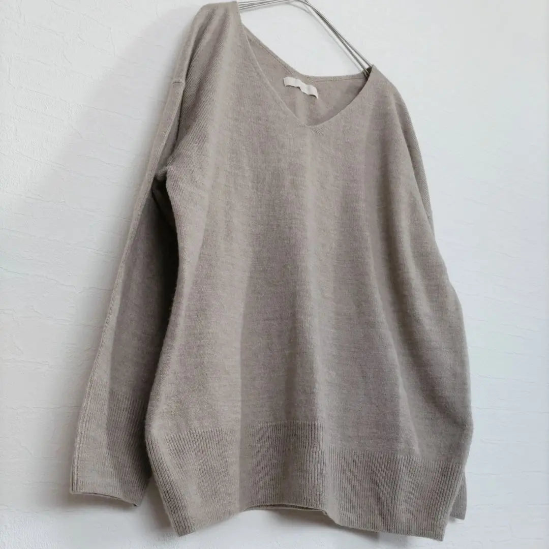 Discoat DISCOAT Long Sleeve Knit [M] Beige V neck | ディスコート Discoat 長袖ニット【M】ベージュ Vネック