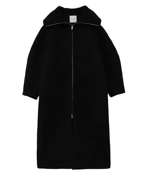 CLANE RIB COLLAR WOOL LONG COAT