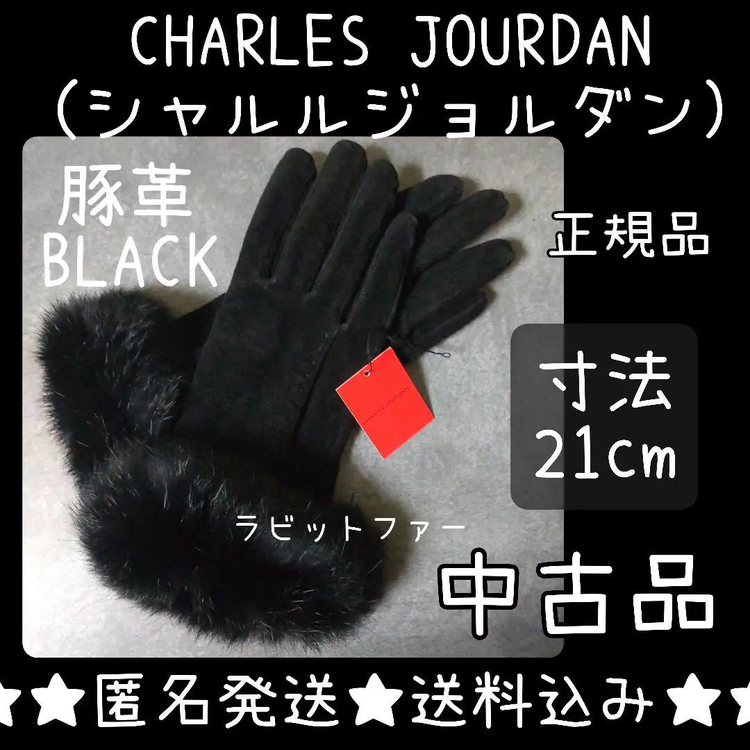 CHARLES JOURDAN Leather Gloves ★Used 21cm