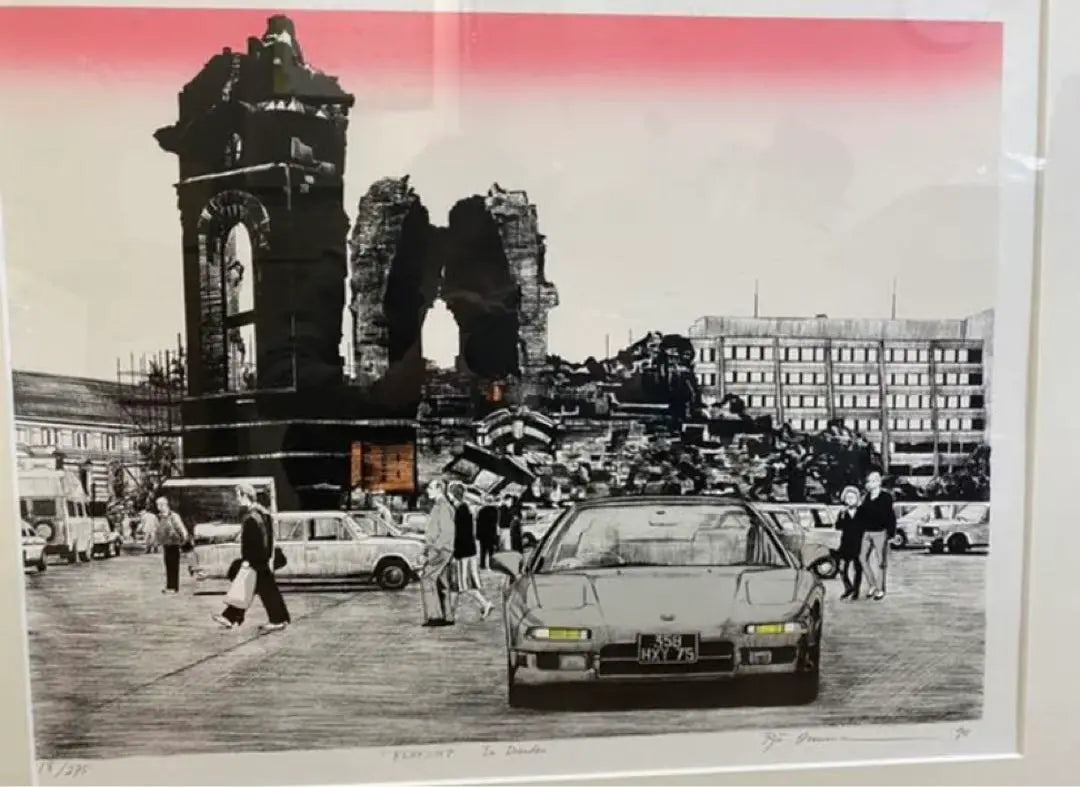 NSX Onuma Ryuichiro Onumaru Ichiro Lithograph "In Dresden" | NSX 小沼隆一郎 おぬまりゅういちろう リトグラフ 「ドレスデンにて」