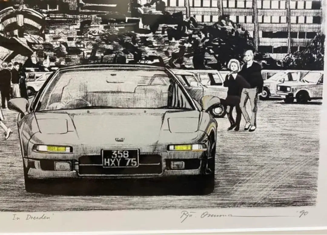 NSX Onuma Ryuichiro Onumaru Ichiro Lithograph "In Dresden" | NSX 小沼隆一郎 おぬまりゅういちろう リトグラフ 「ドレスデンにて」