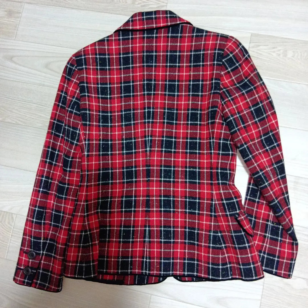 Rene TISSUE fabric wool check jacket