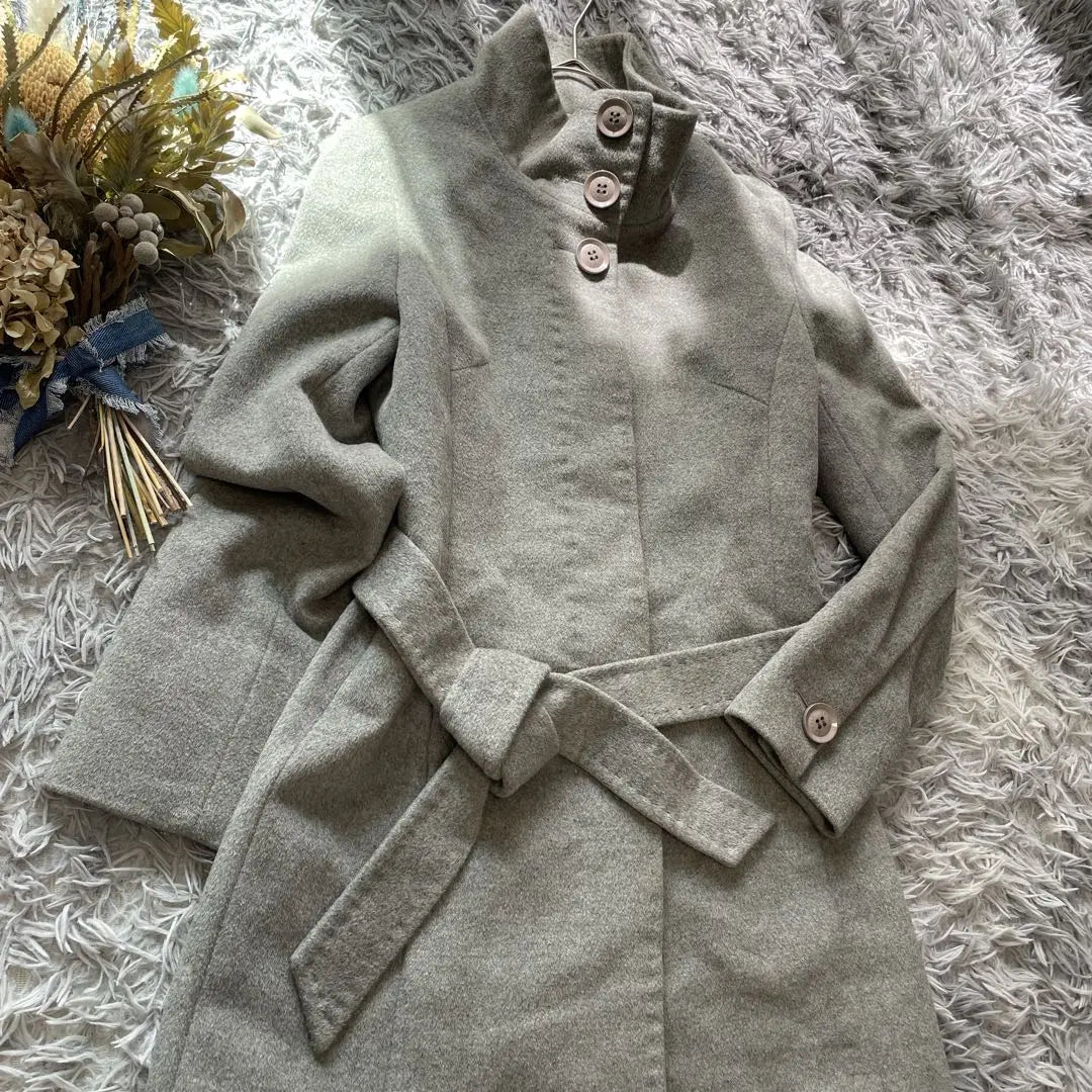 Rusuk [36] Angola wool stand collar coat beautiful outerwear