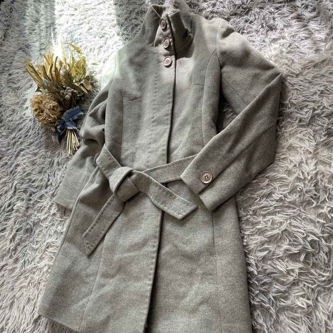 Rusuk [36] Angola wool stand collar coat beautiful outerwear